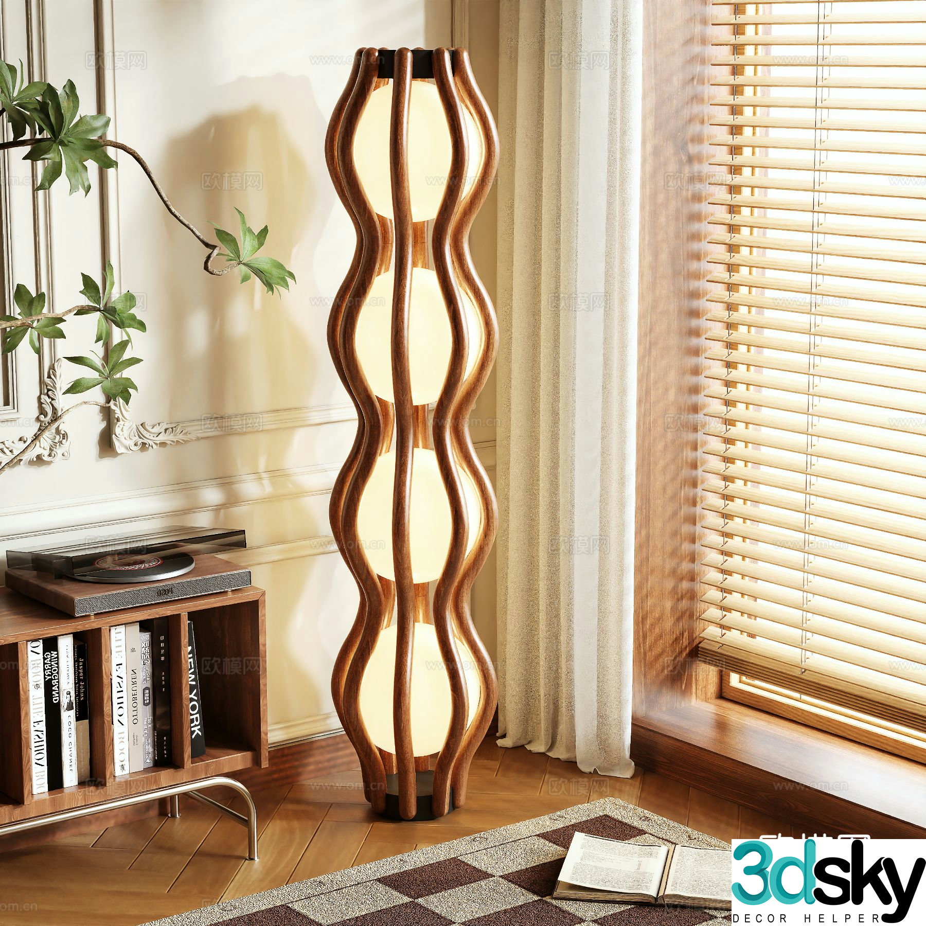 Medieval style floor lamp 3d model