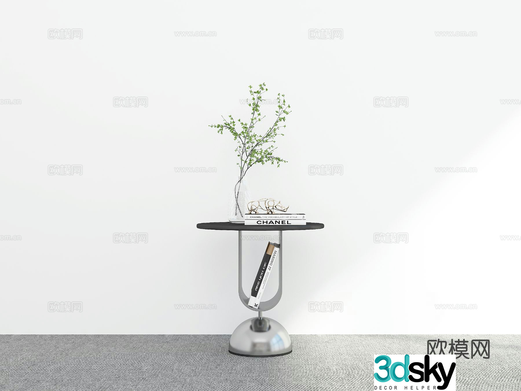 Modern round table side table 3d model
