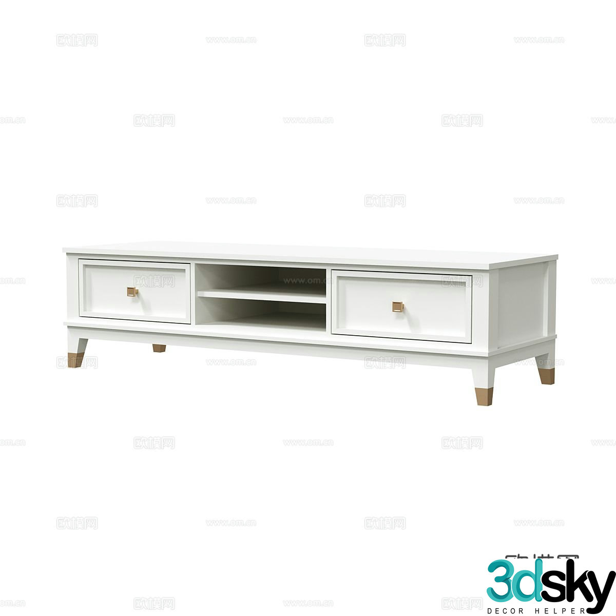 Simple European TV cabinet 3D model