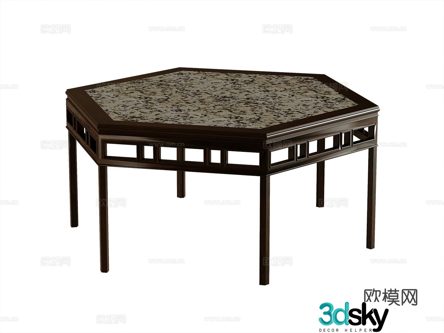 American dining table 3d model