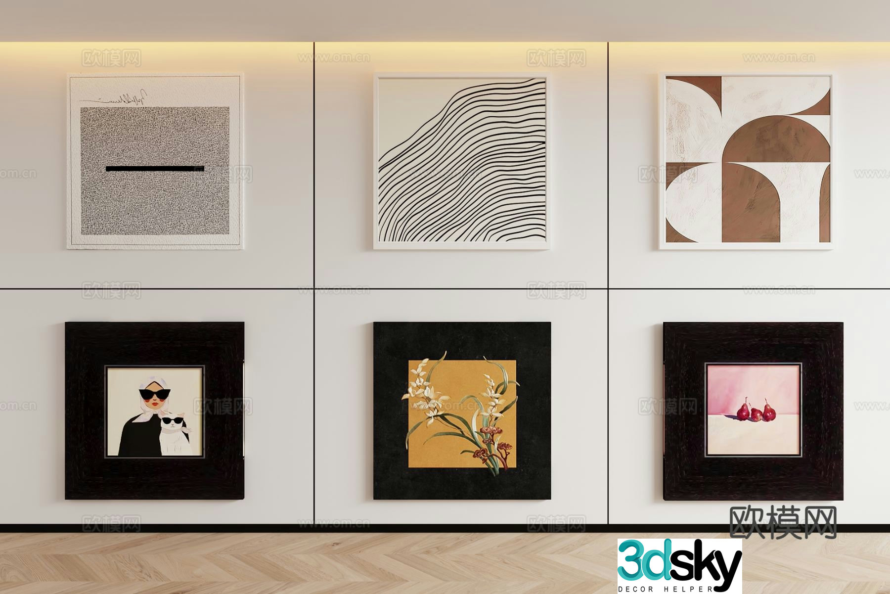 Decorative painting art painting combined hanging painting 3d model