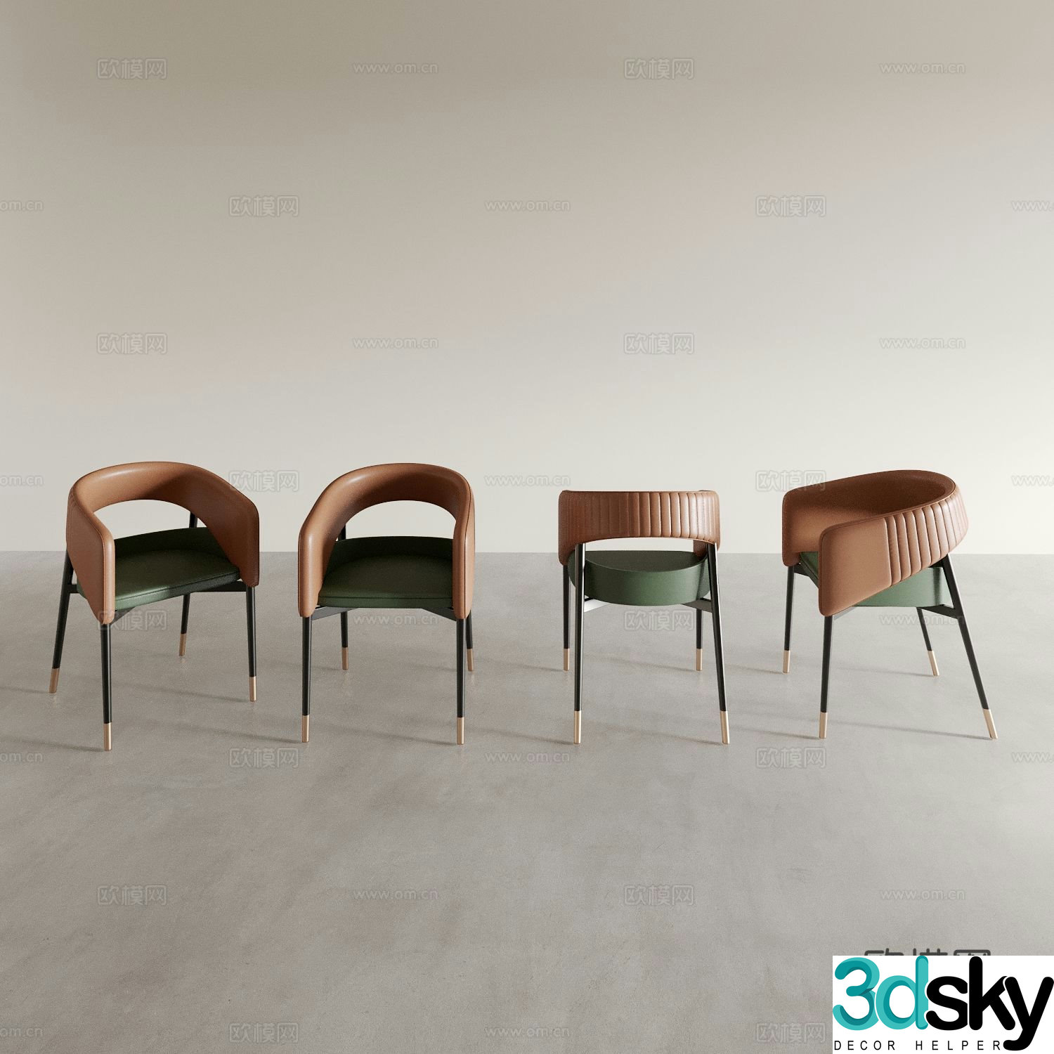 Dining chair tea chair leisure chair 3d model