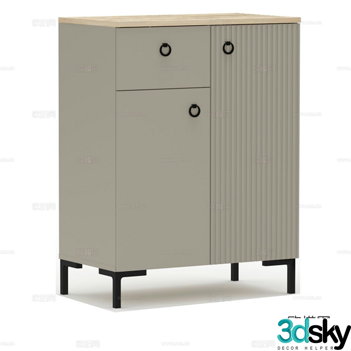 Modern chest of drawers side cabinet 3d model
