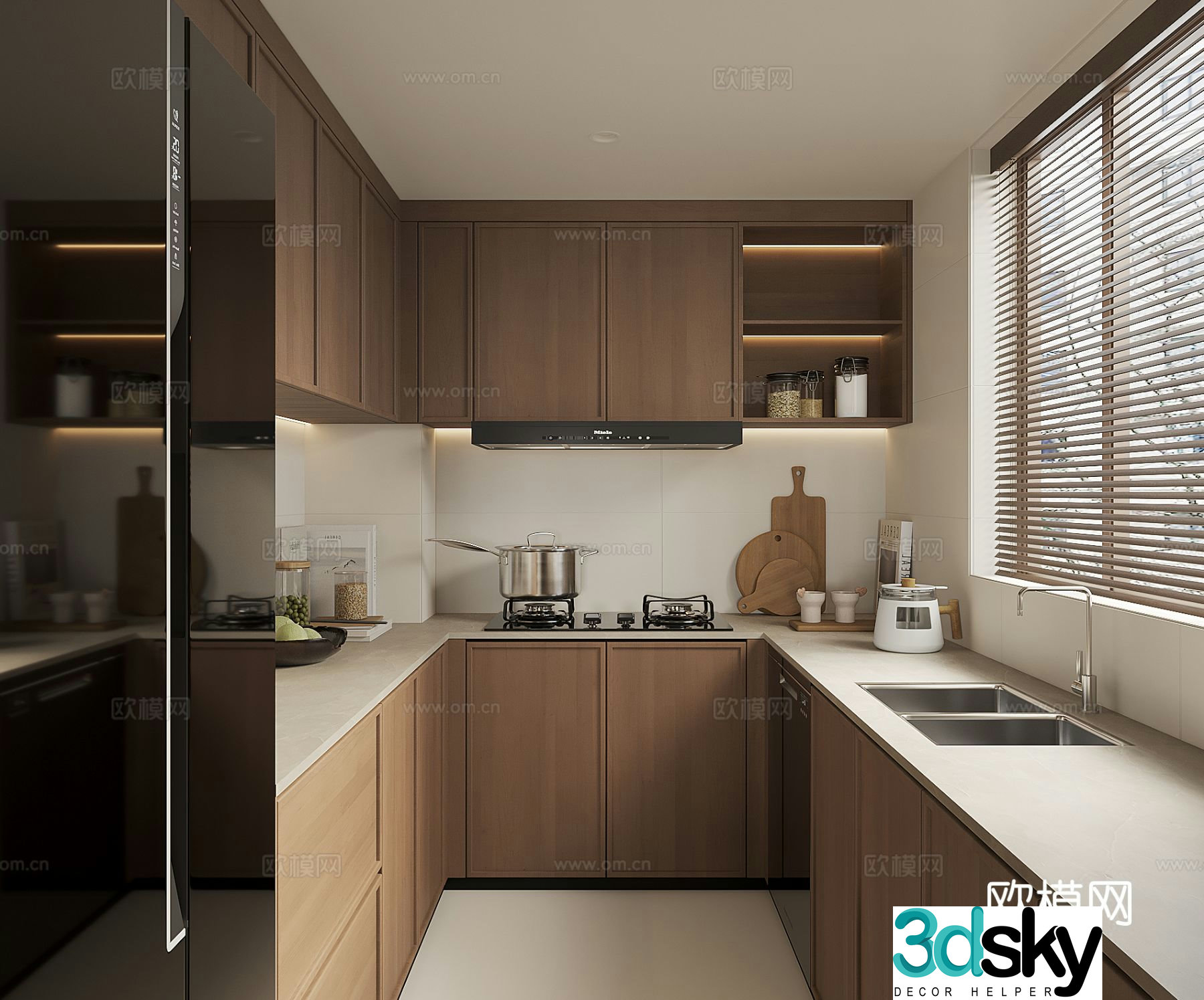 wabi-sabi kitchen cabinet 3d model