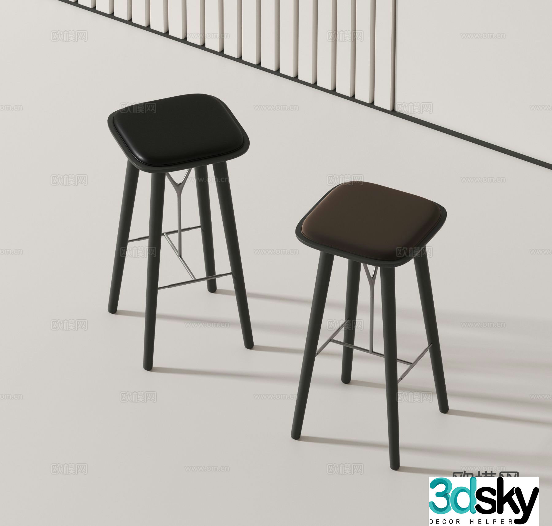 Modern bar stool bar stool high stool 3d model