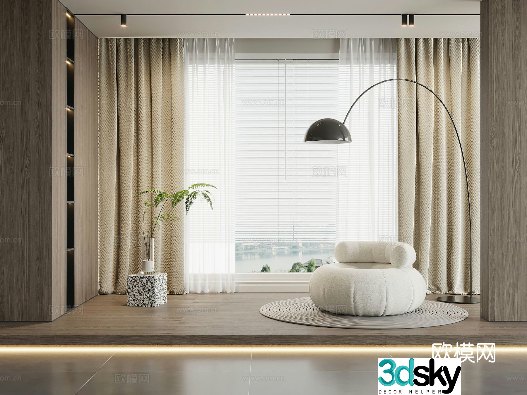 Living balcony leisure balcony 3d model
