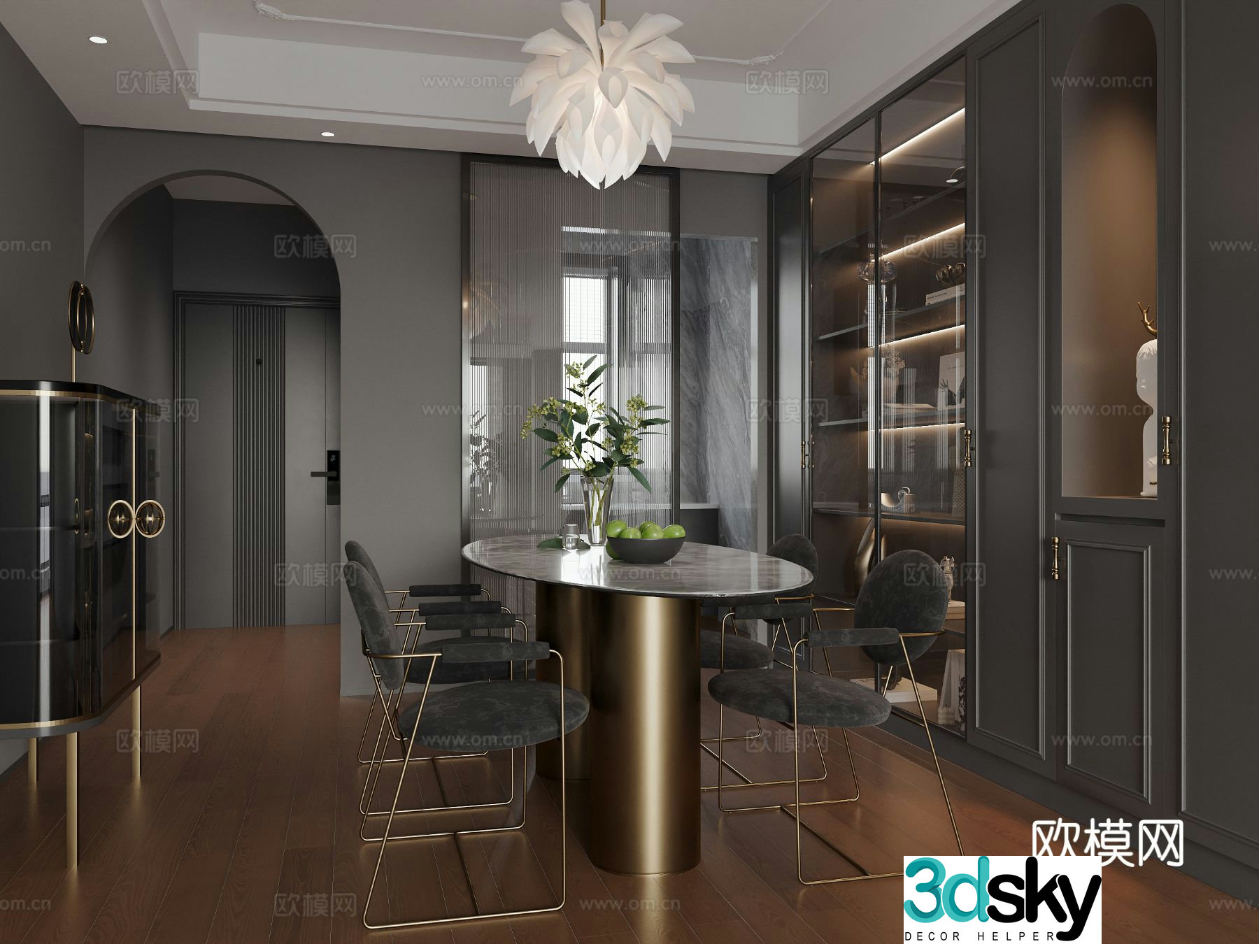 Simple European restaurant 3d model