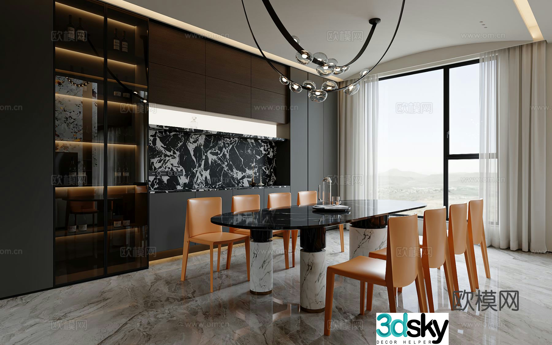 Modern restaurant 3d model