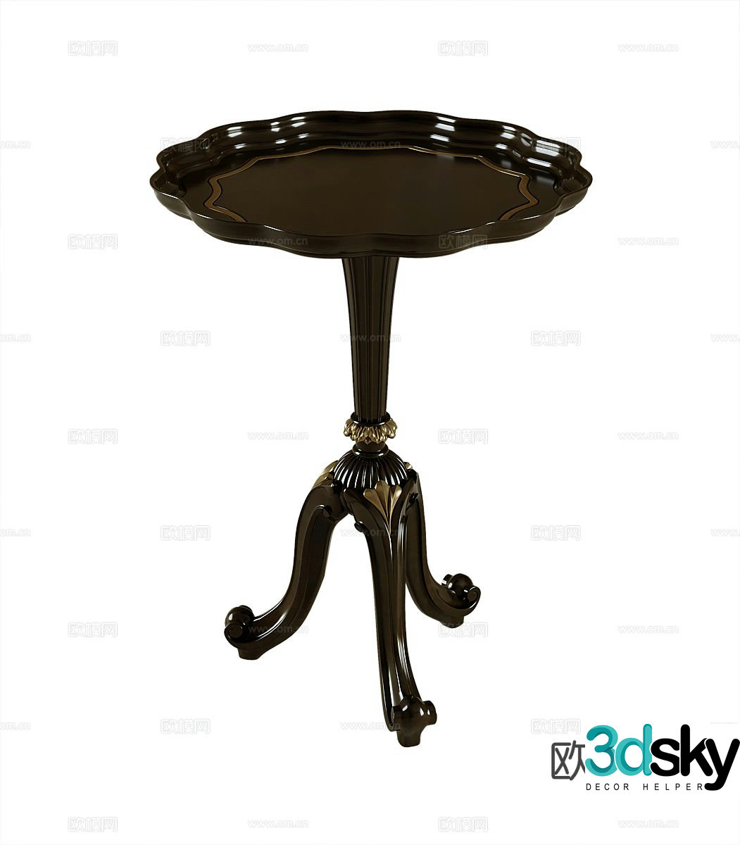 American side table round table corner table 3D model
