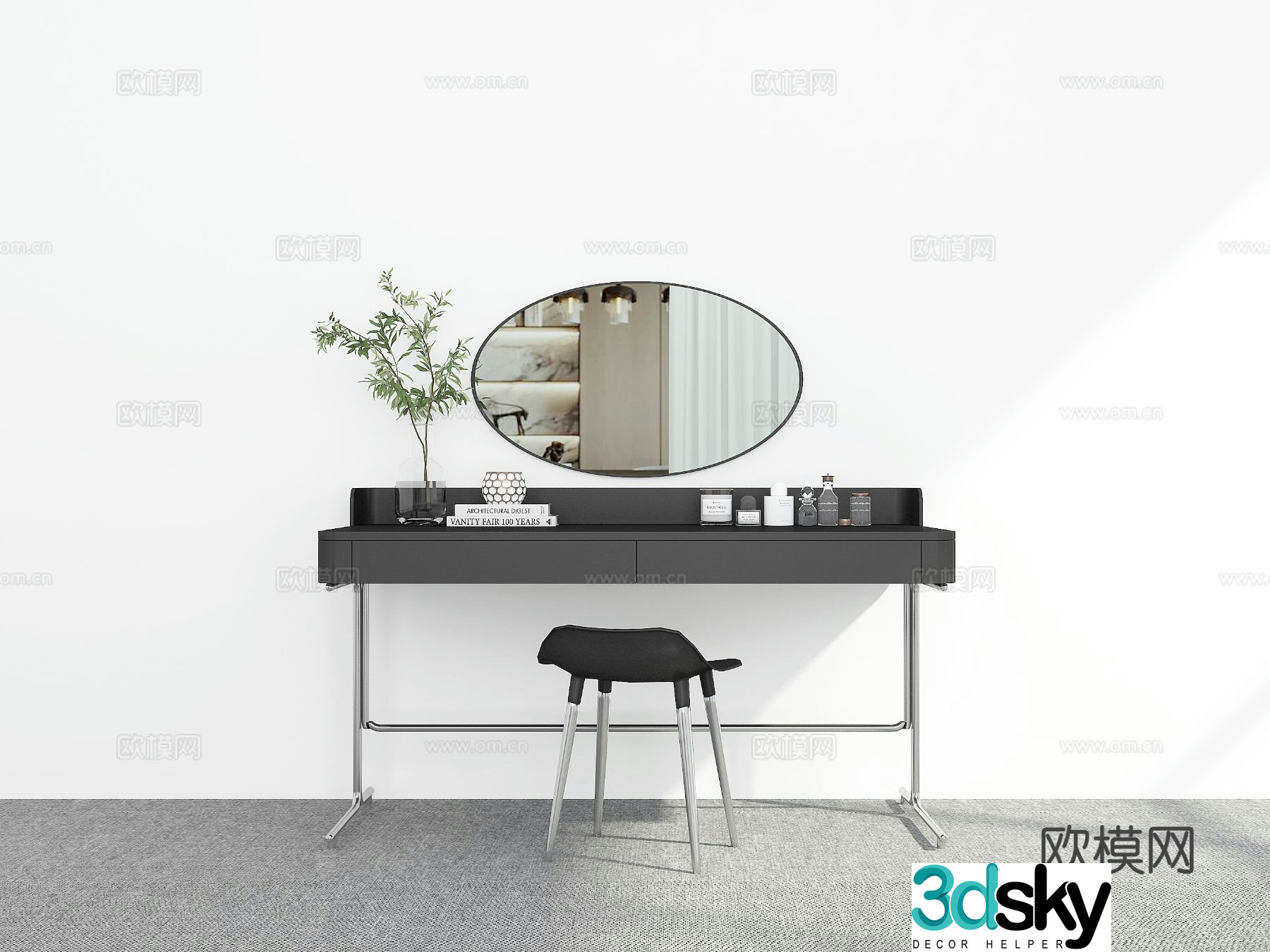 Modern dressing table dressing table 3d model