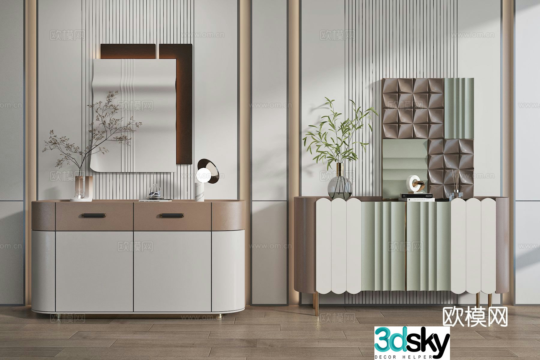 Modern entryway cabinet 3d model