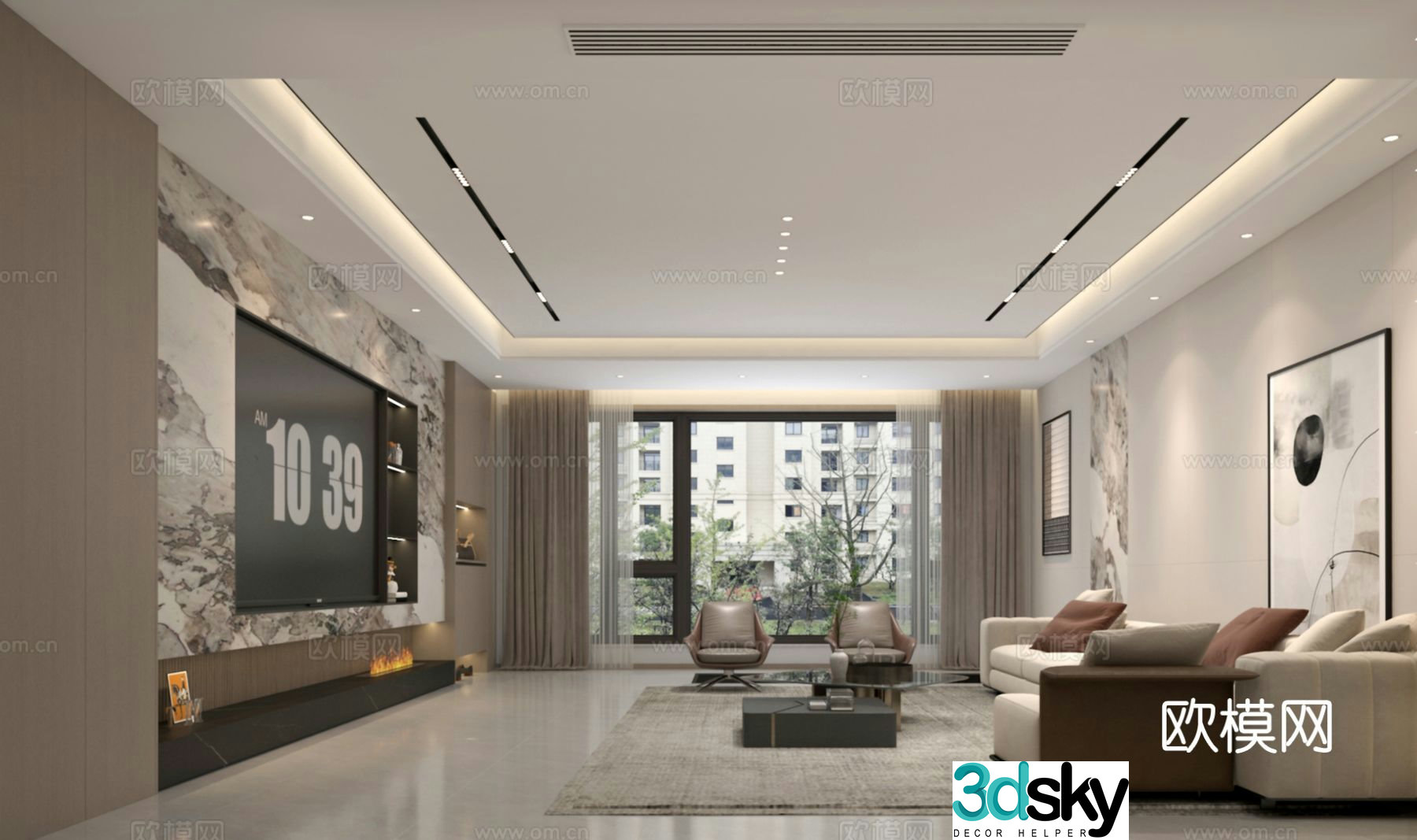 Modern living room 3d model