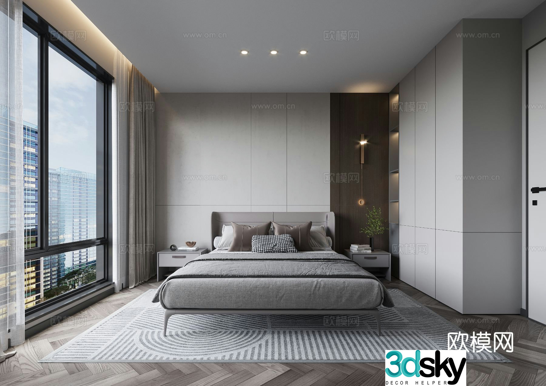 Modern bedroom master bedroom 3d model
