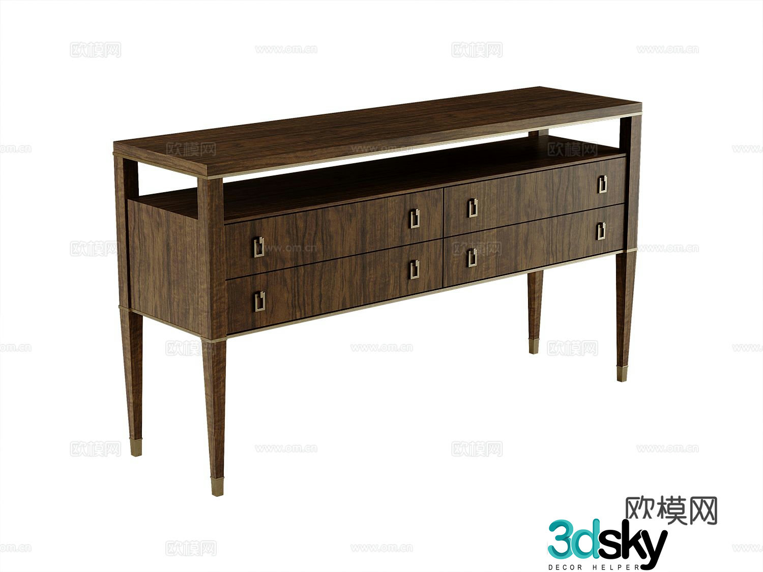 American entryway cabinet 3D model