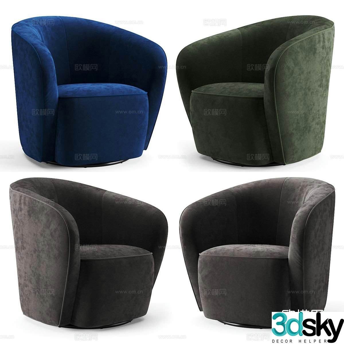 Deephouse single sofa 3d model