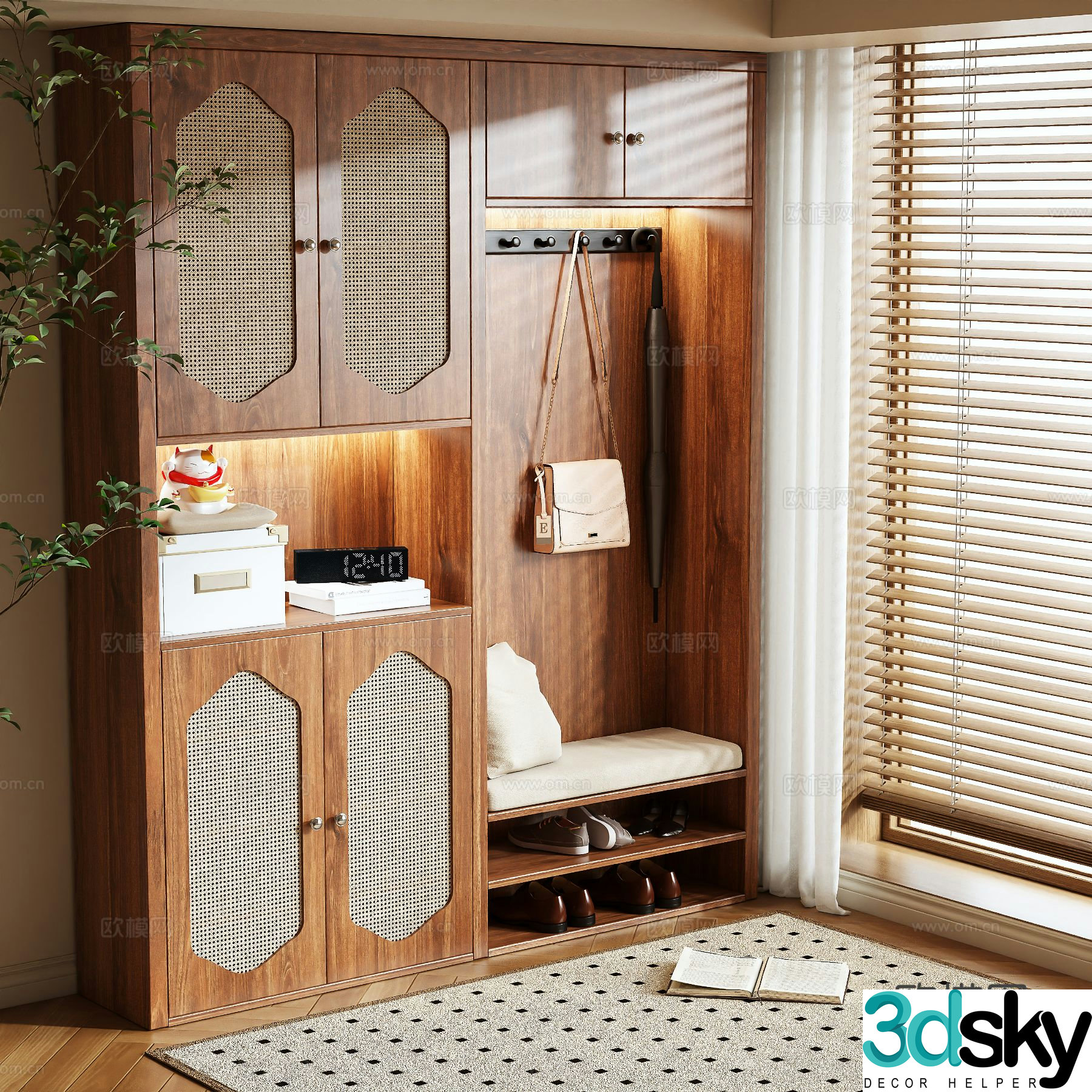 Medieval style shoe cabinet 3D model