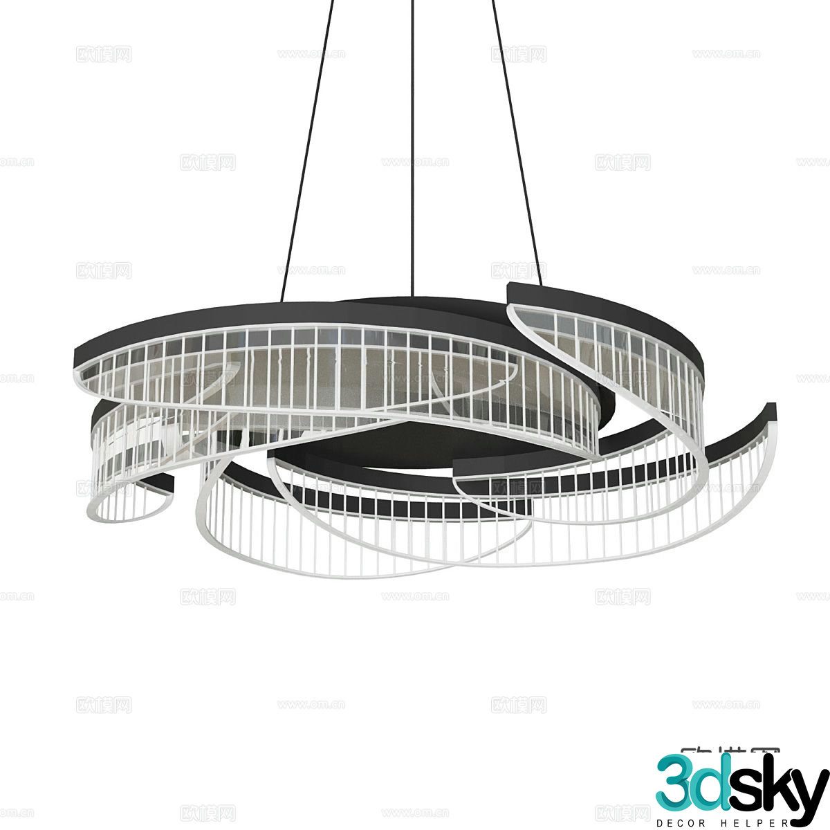Modern minimalist chandelier living room chandelier 3d model
