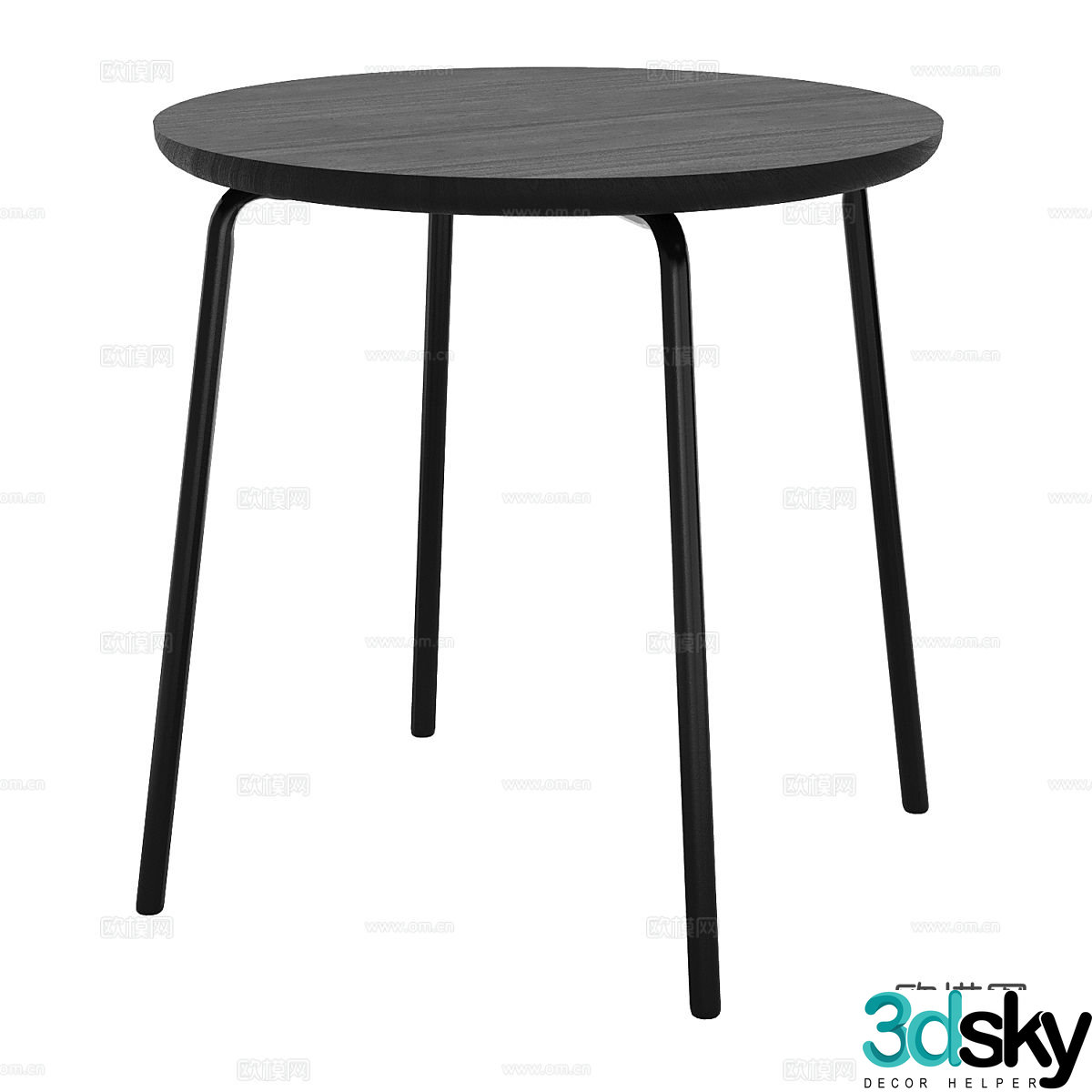 Modern corner table side table round table 3D model