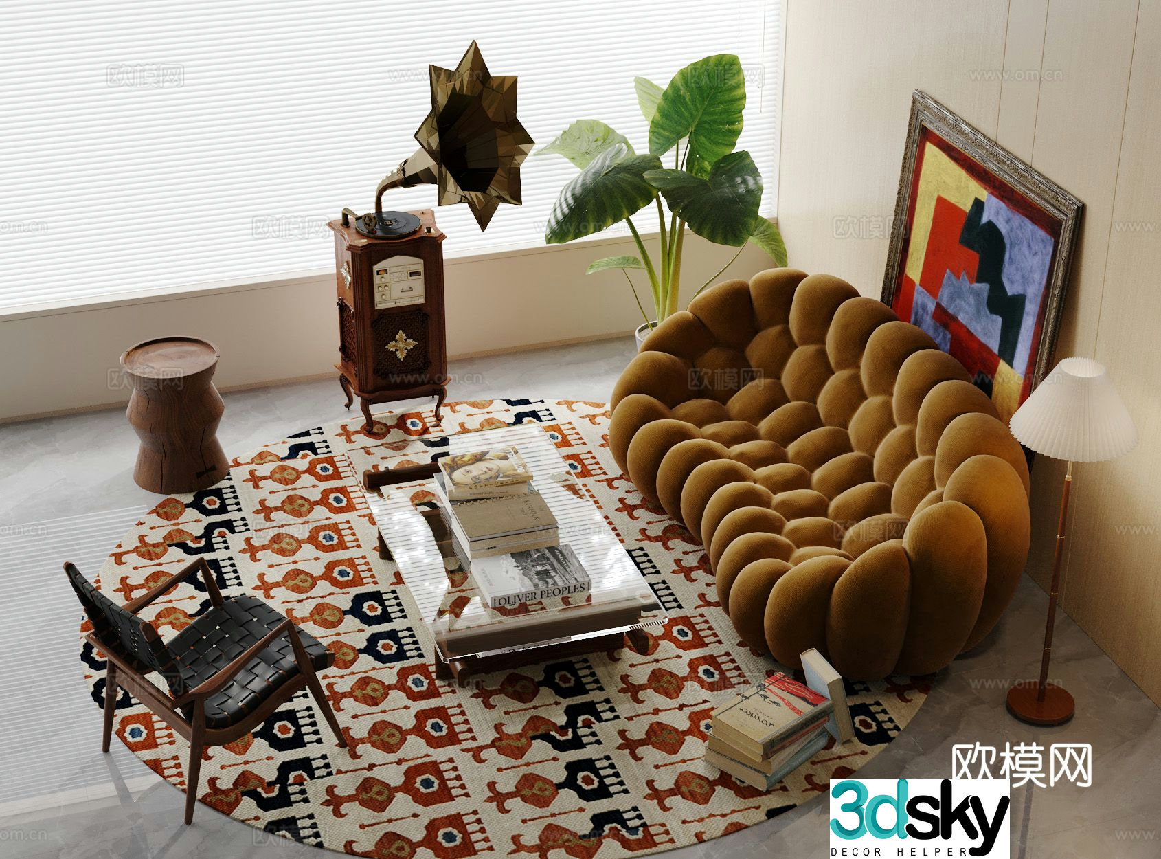 Medieval style modular sofa 3D model