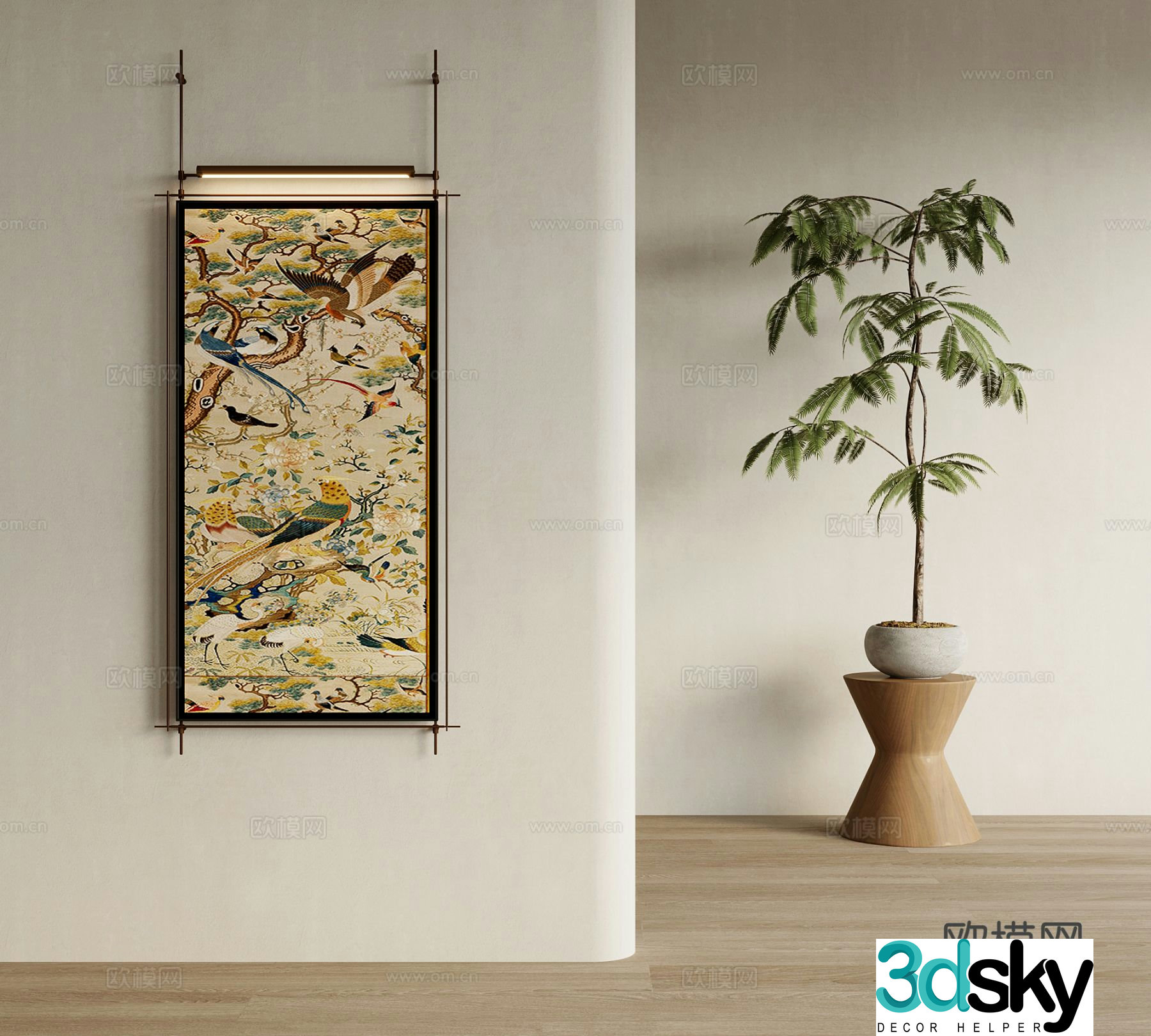 Medieval style decorative painting retro painting hanging painting 3D model