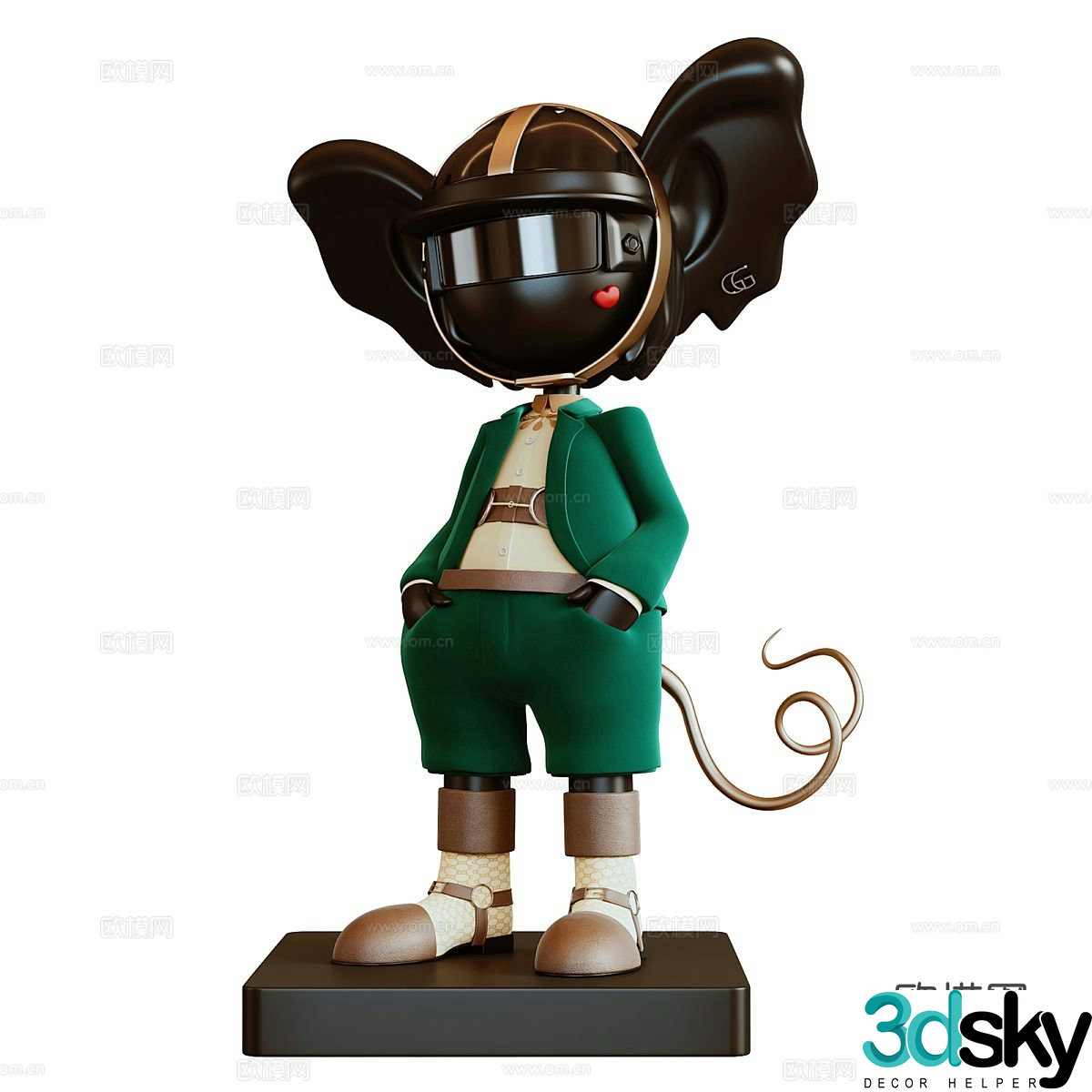 Cartoon sculpture trendy ornaments 3D model