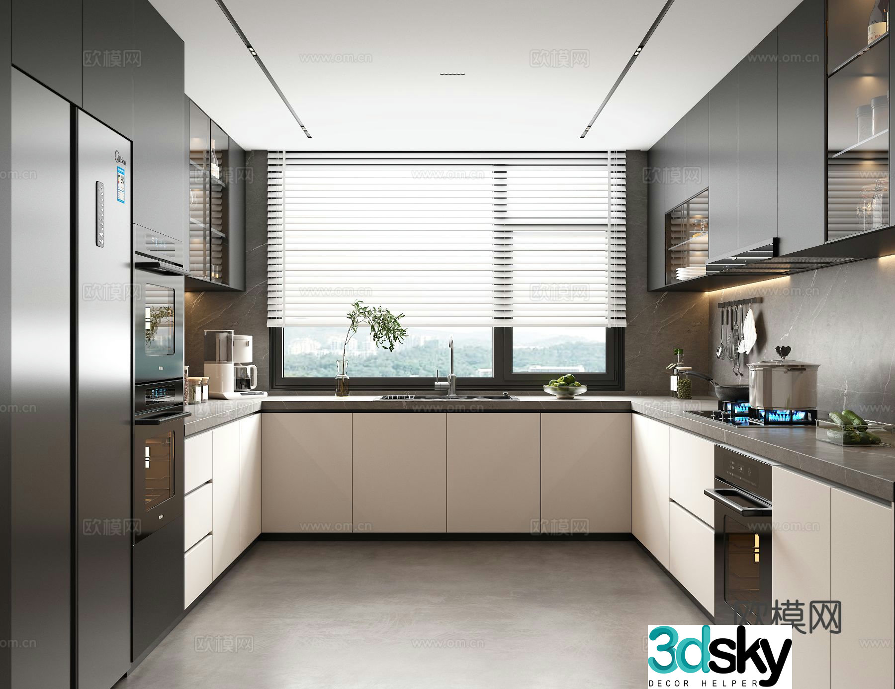 modern kitchen cabinet 3d model