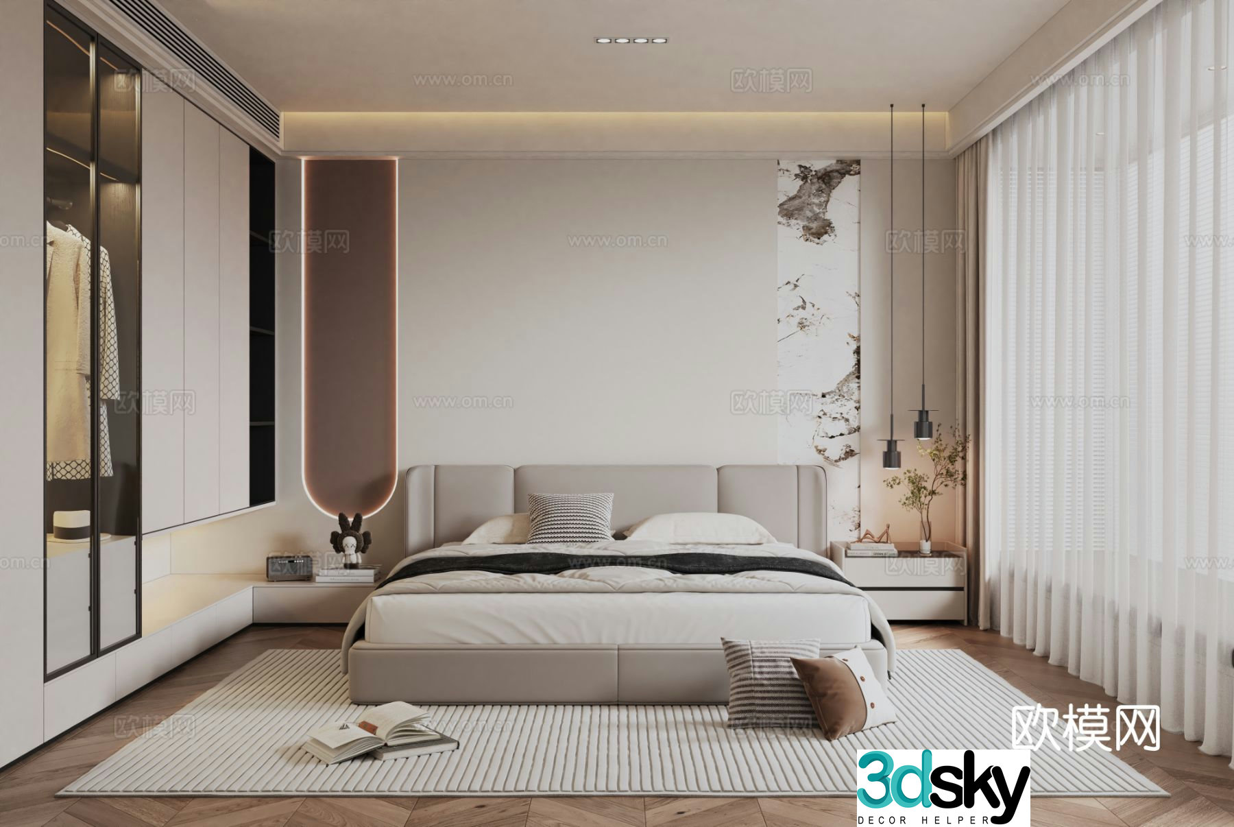 Modern bedroom master bedroom 3d model