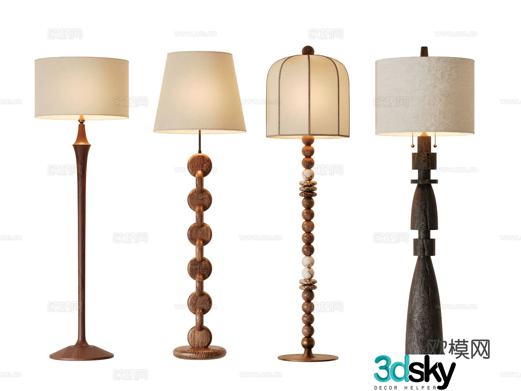 Medieval style floor lamp 3d model