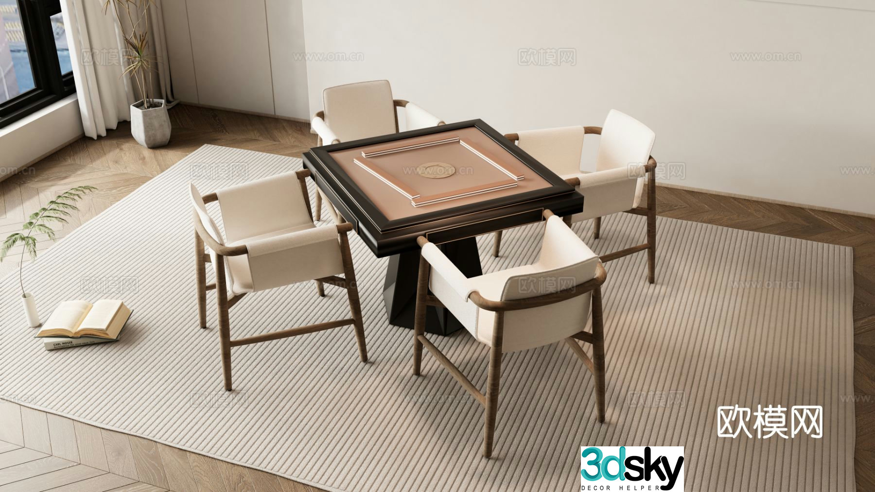 Medieval style mahjong table 3d model
