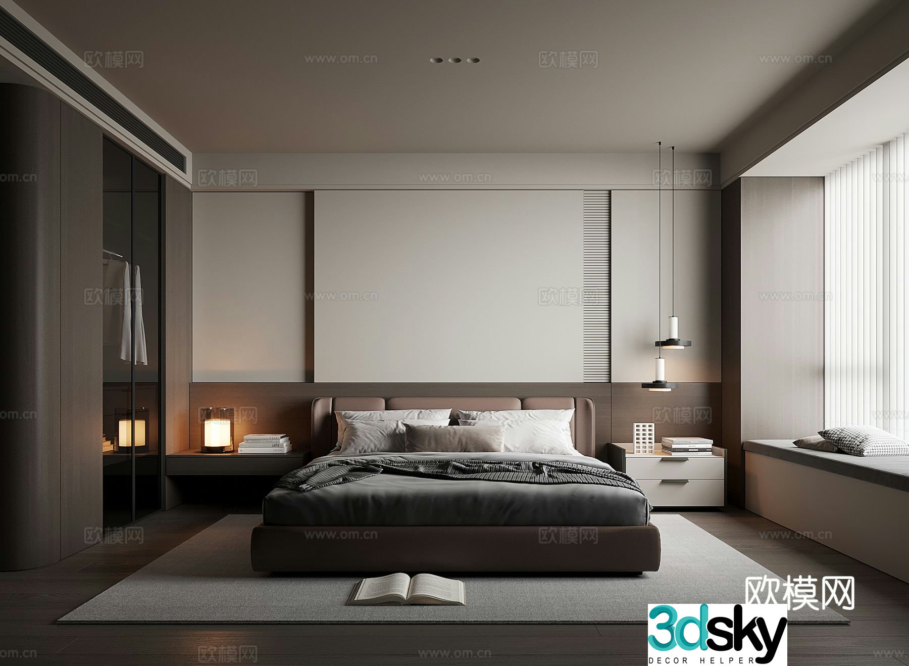Italian style bedroom master bedroom 3d model
