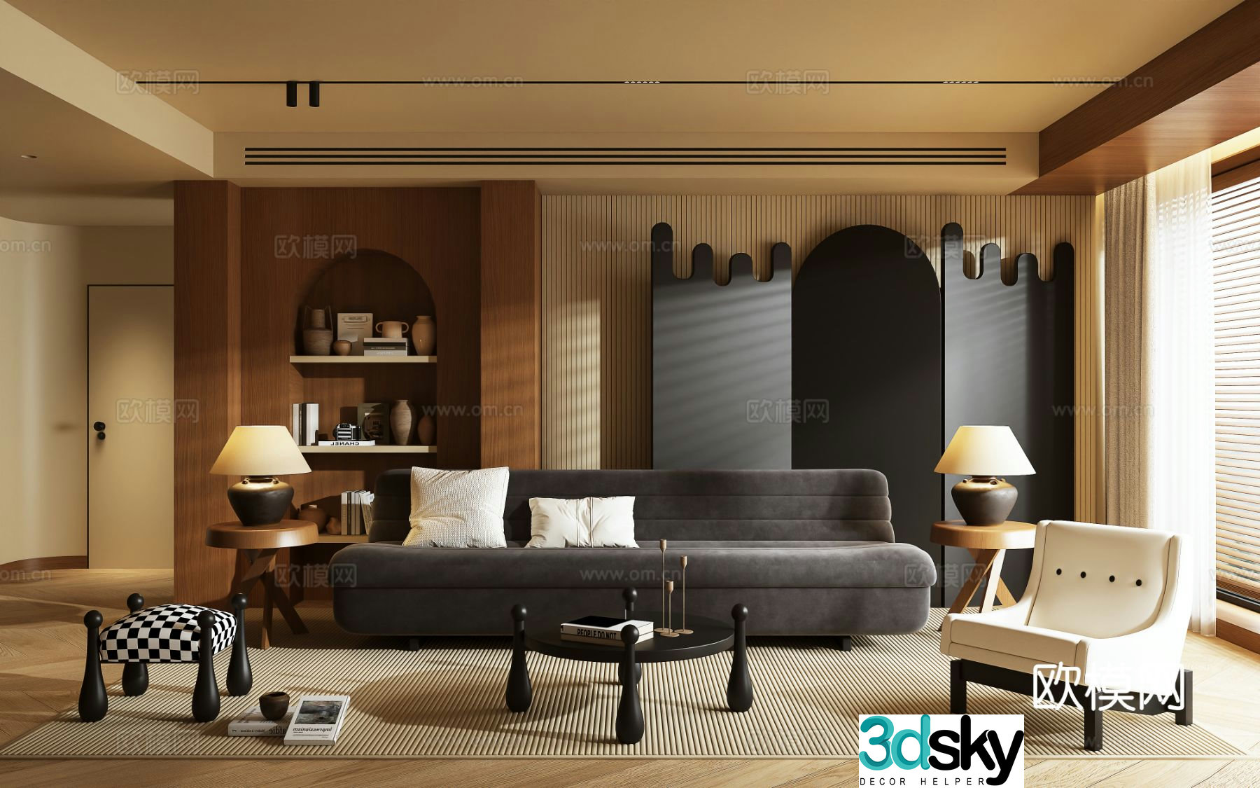 Medieval style living room 3D model