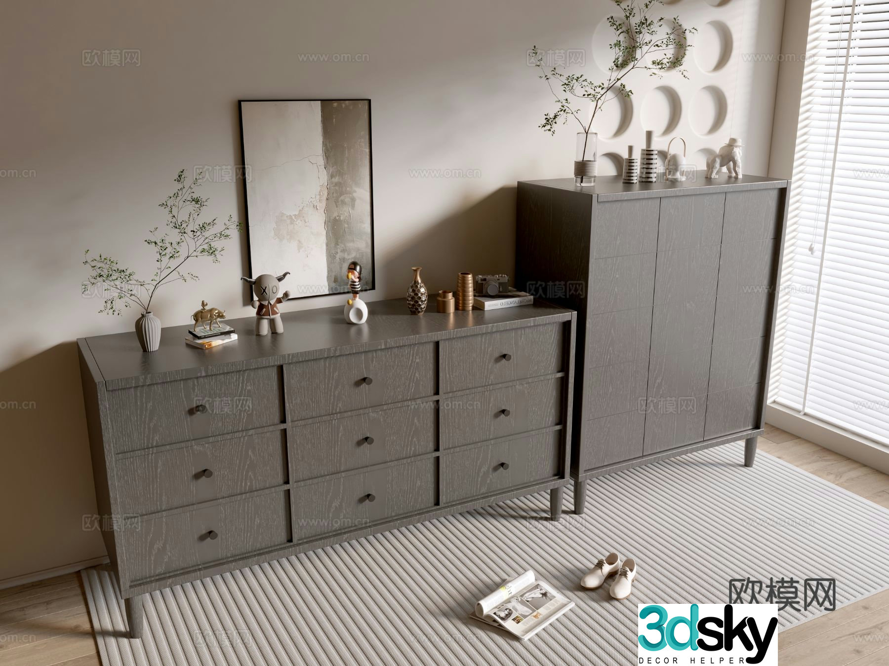 Modern entryway cabinet 3d model