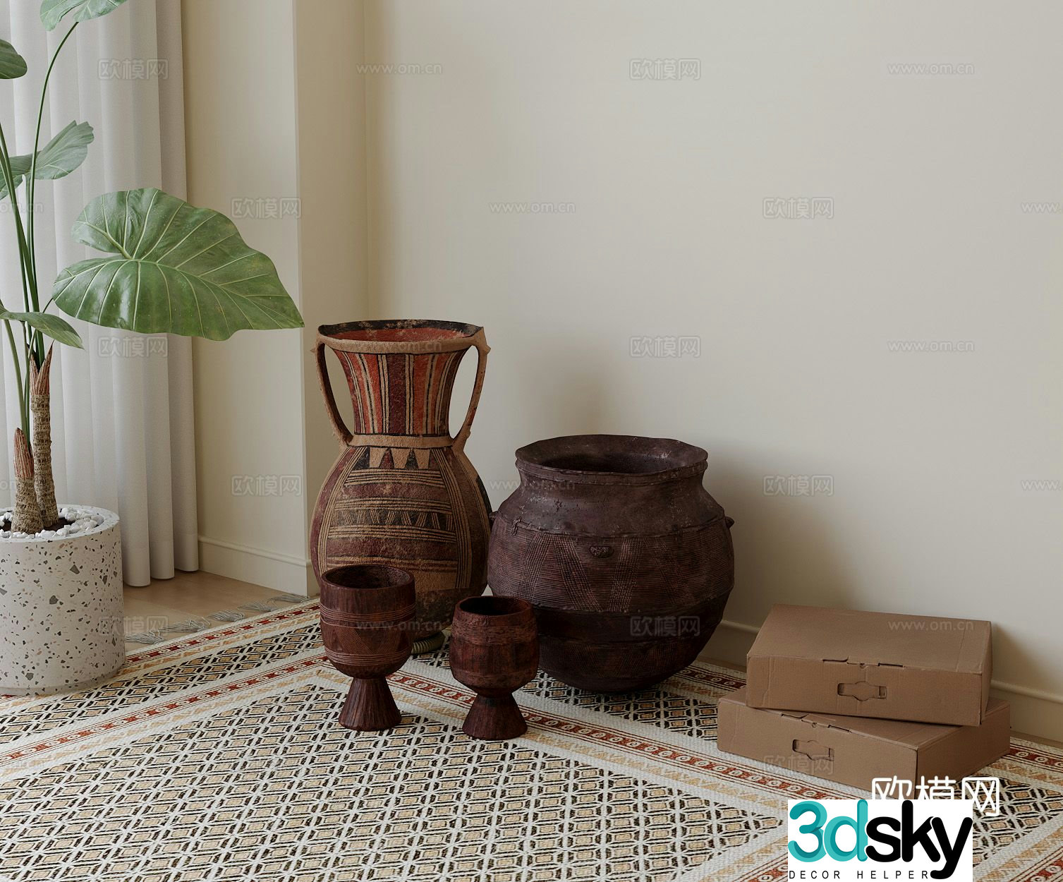 wabi-sabi pottery pottery pottery bottle vessel 3d model