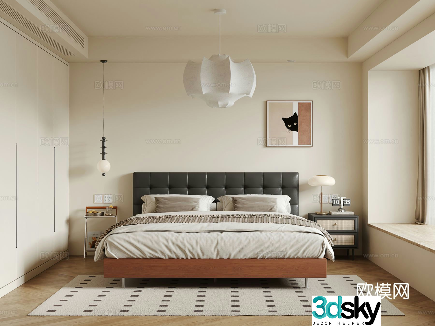 Medieval style bedroom master bedroom 3d model