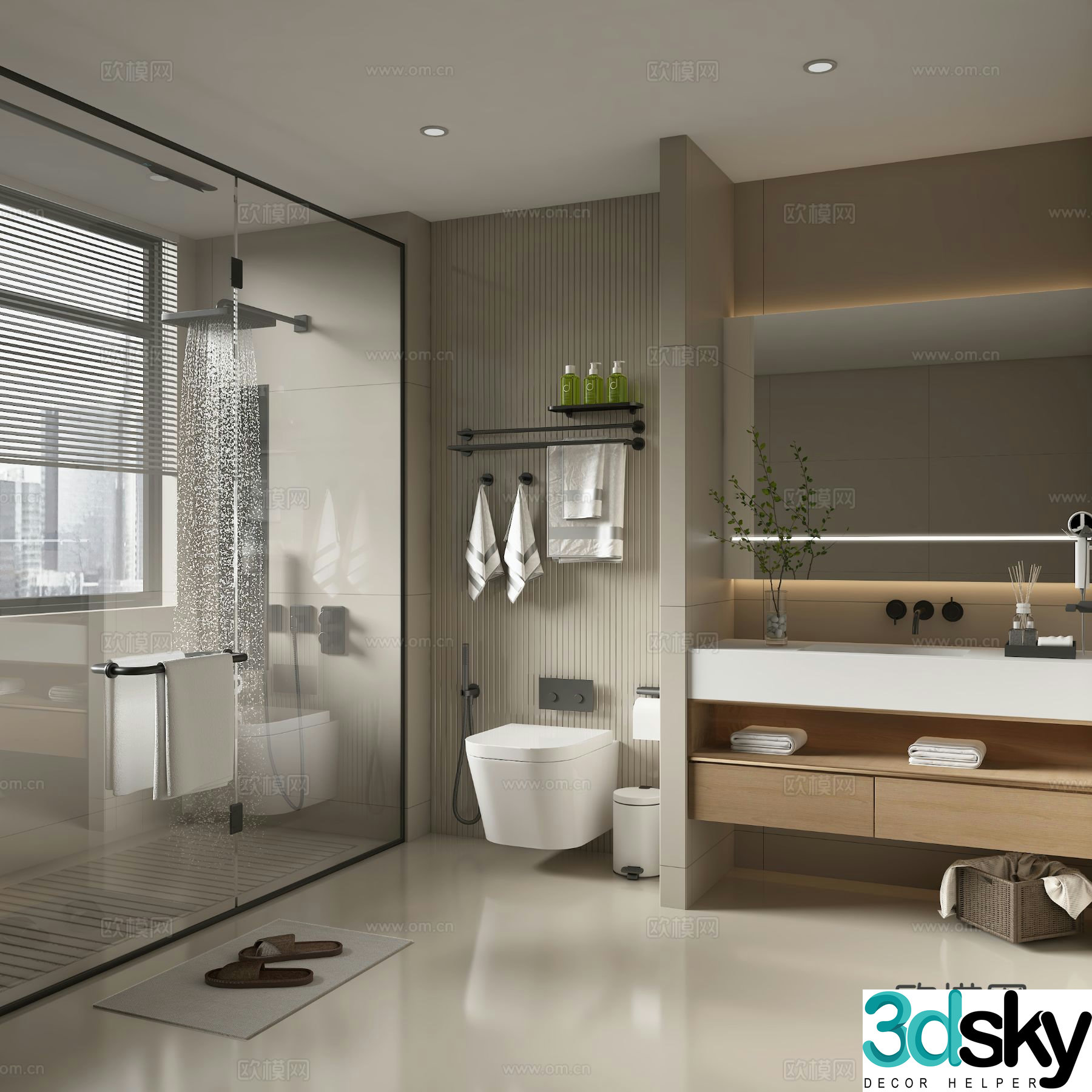 Modern bathroom bathroom 3d model