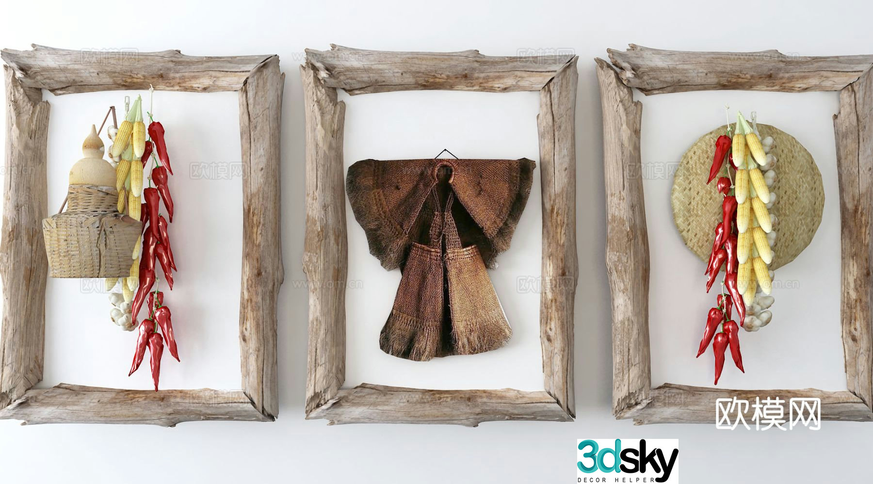Folk wall decoration three-dimensional hanging decoration 3D model