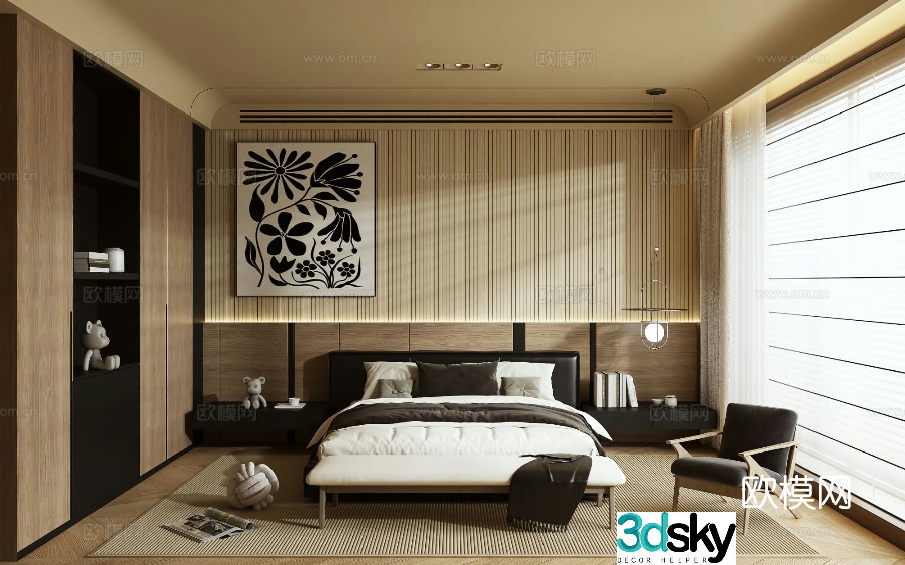 Wabi Sabi bedroom master bedroom 3d model