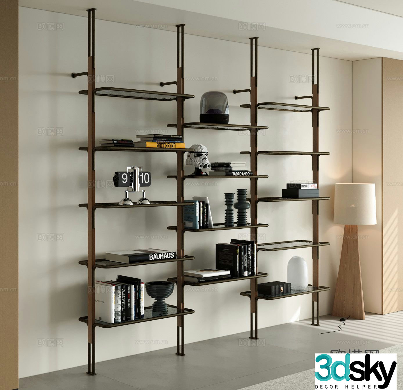 Modern storage shelf bookcase 3d model