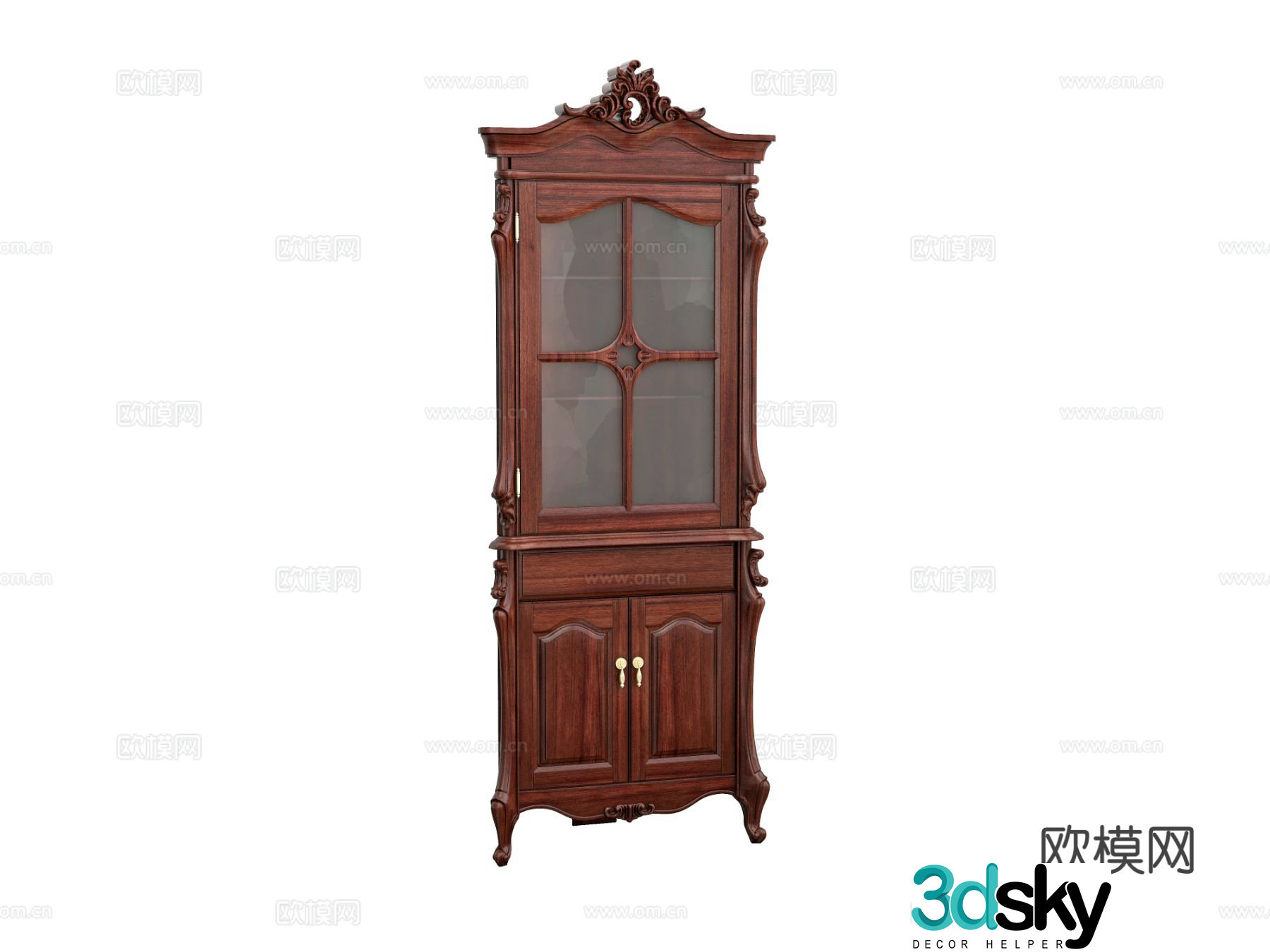 European style decorative cabinet high cabinet hall cabinet 3D model