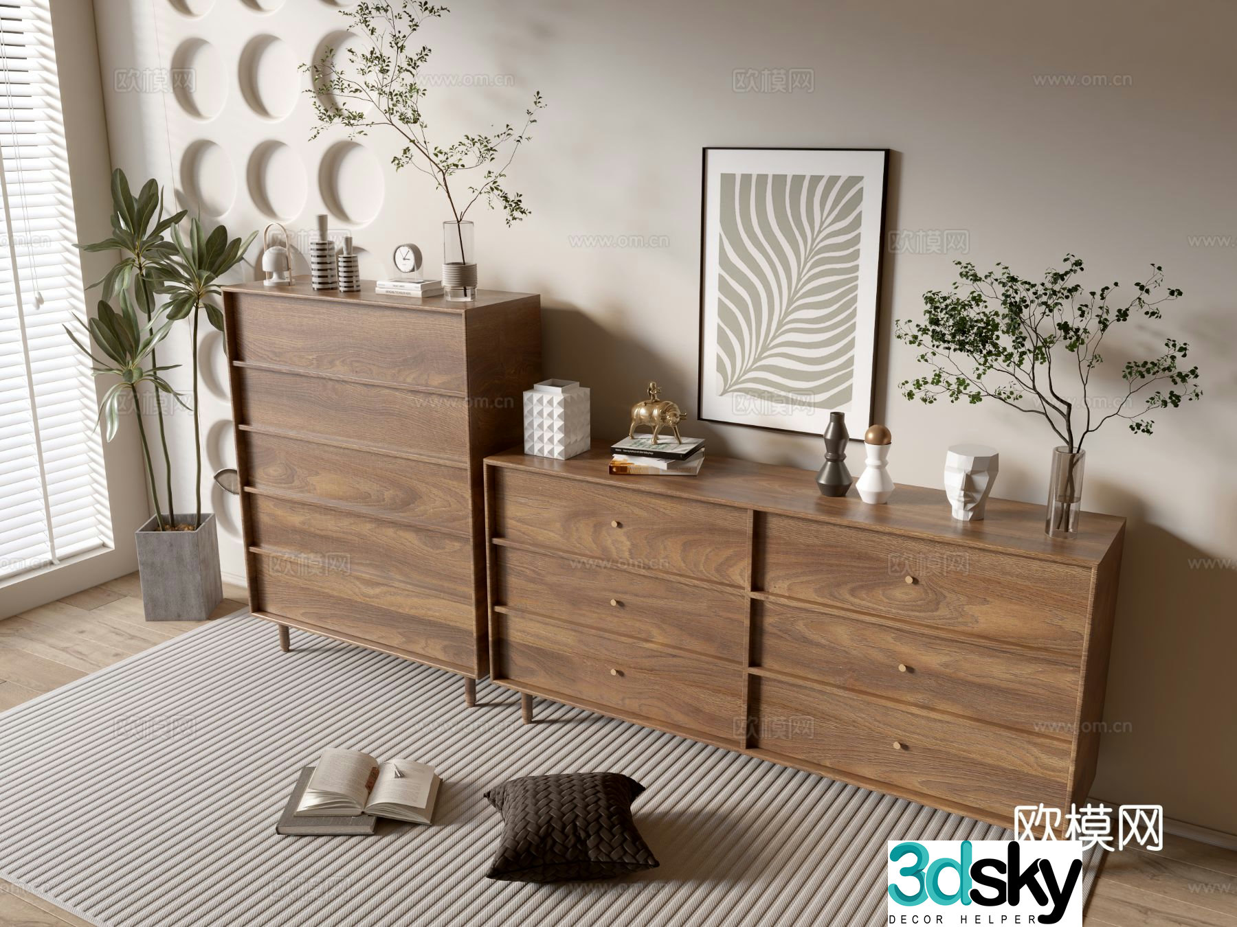 Medieval style chest of drawers 3D model