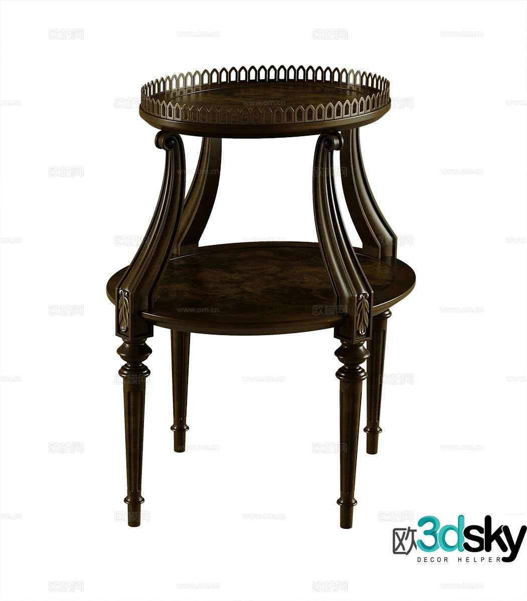 American round table side table corner table 3d model