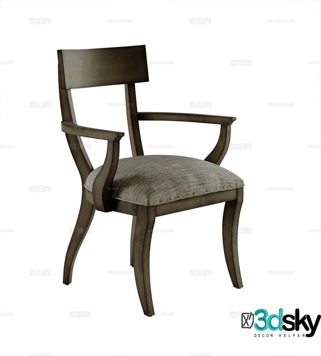 American single chair dining chair 3d model