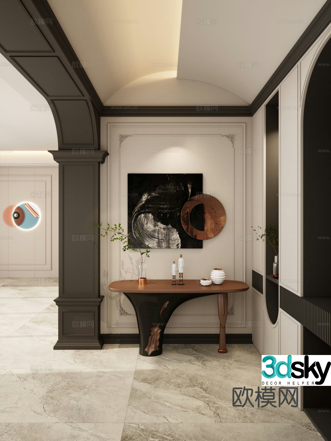 French entrance aisle 3D model