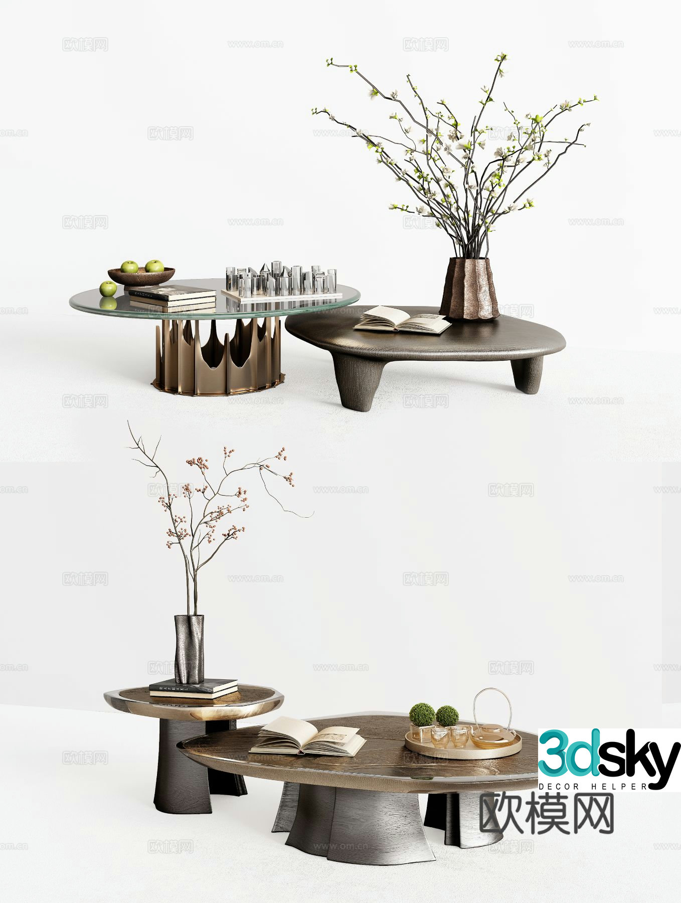 Italian coffee table 3D model of mother-in-law coffee table