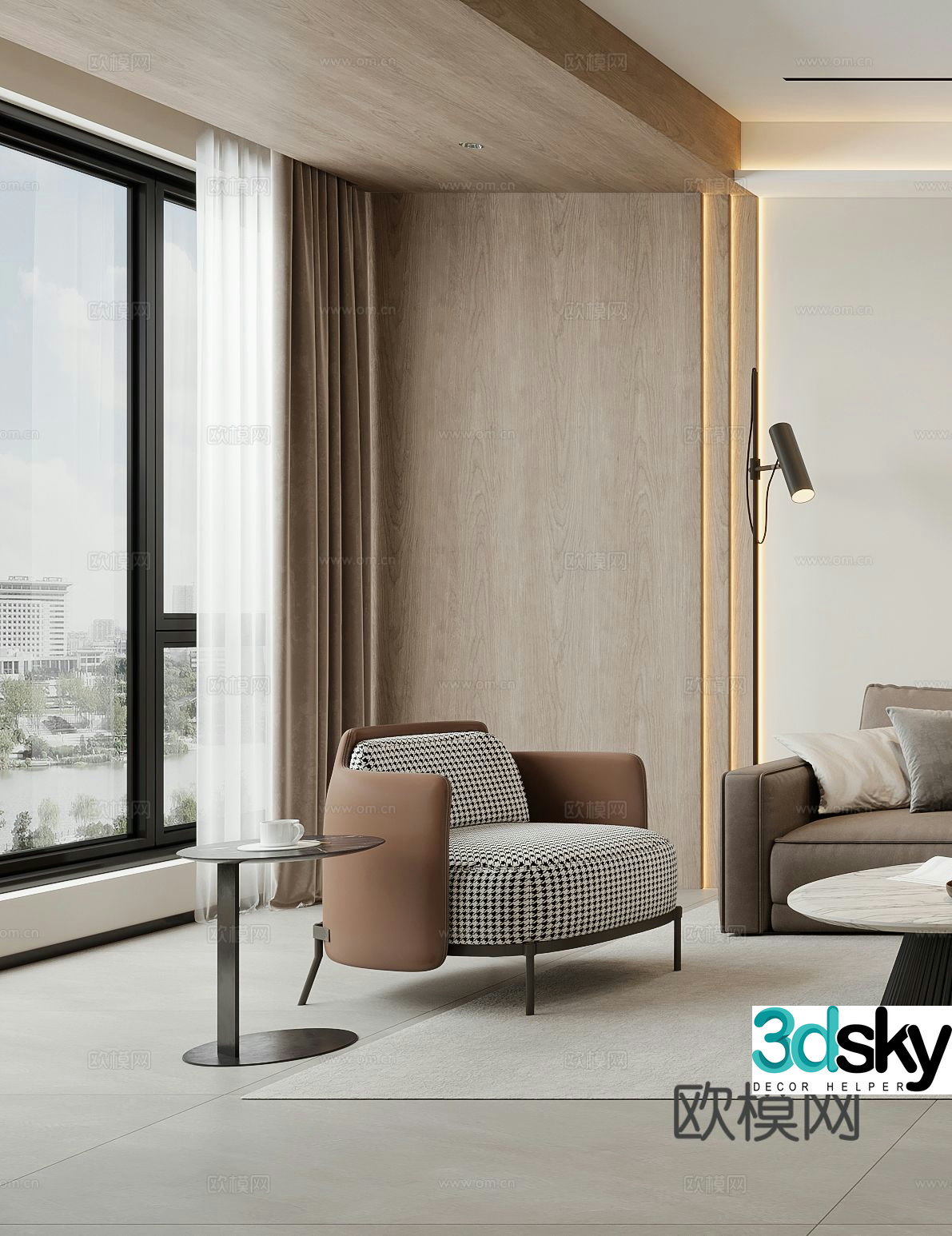 Modern chair leisure chair sofa chair 3d model