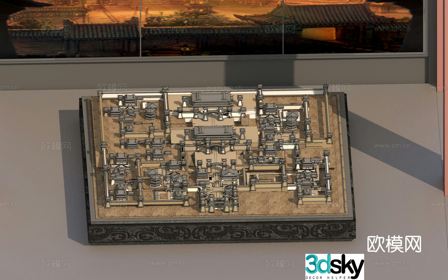 Chinese ancient building sand table 3D model