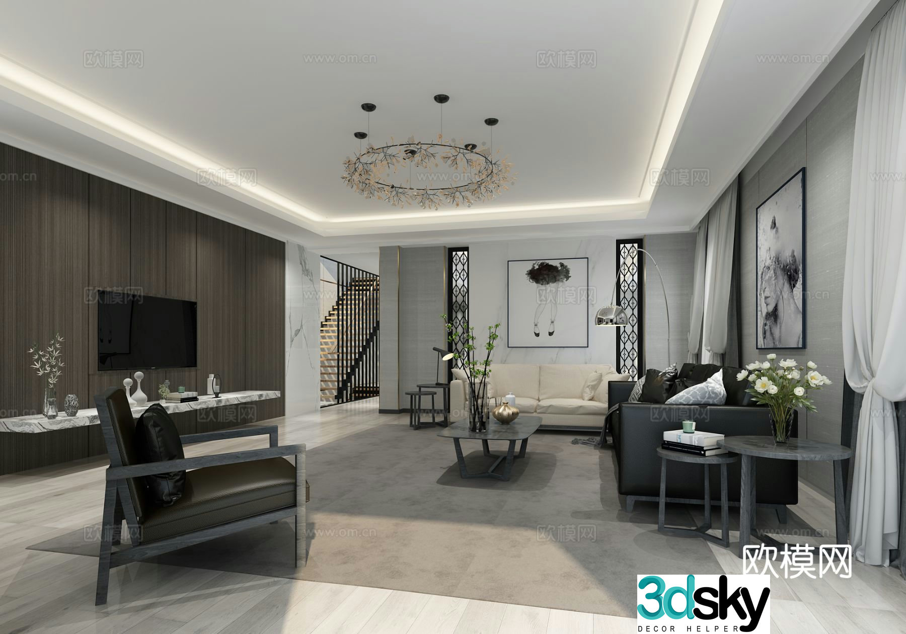 Modern living room 3d model