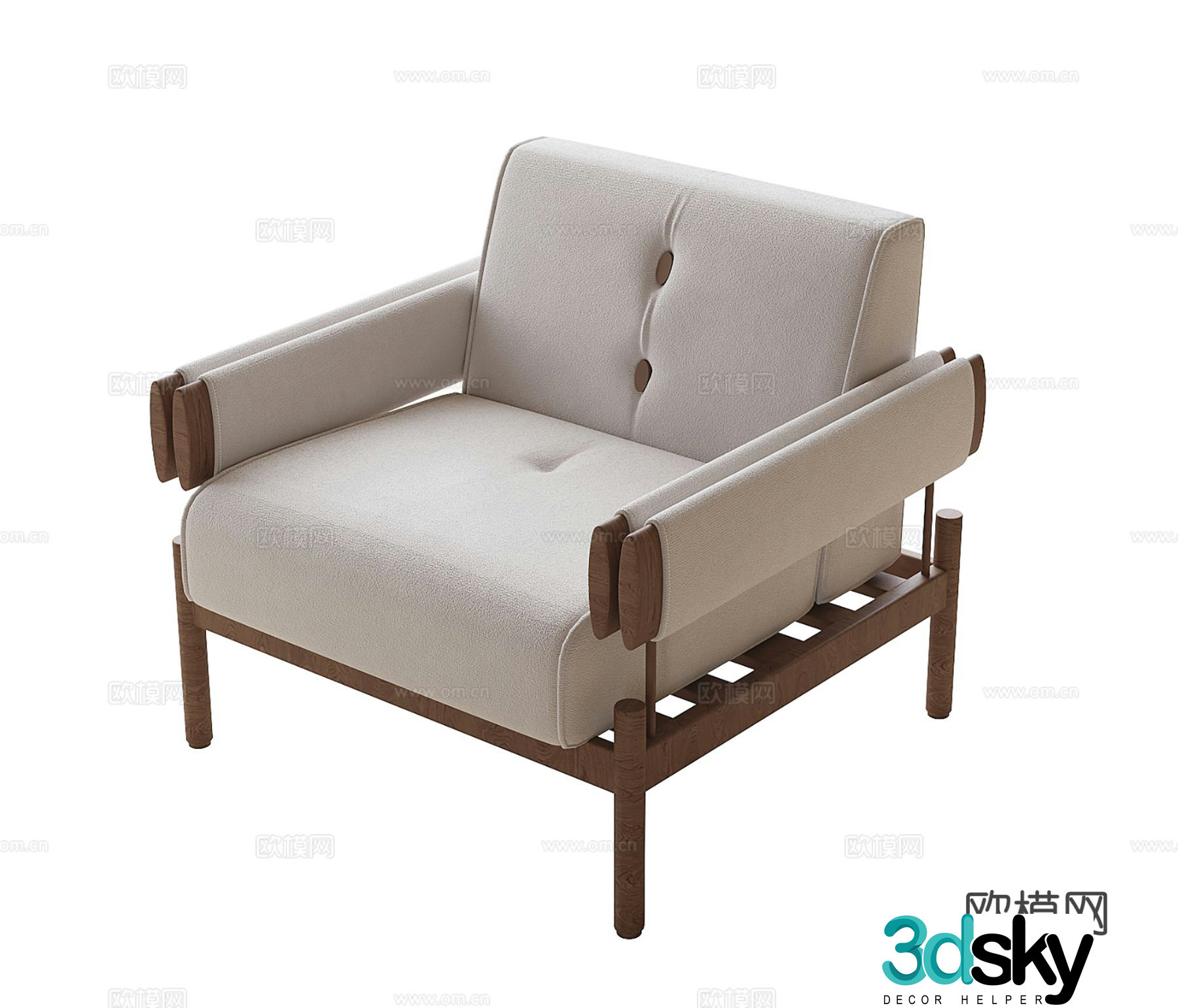Wabi Sabi leisure chair sofa chair 3d model