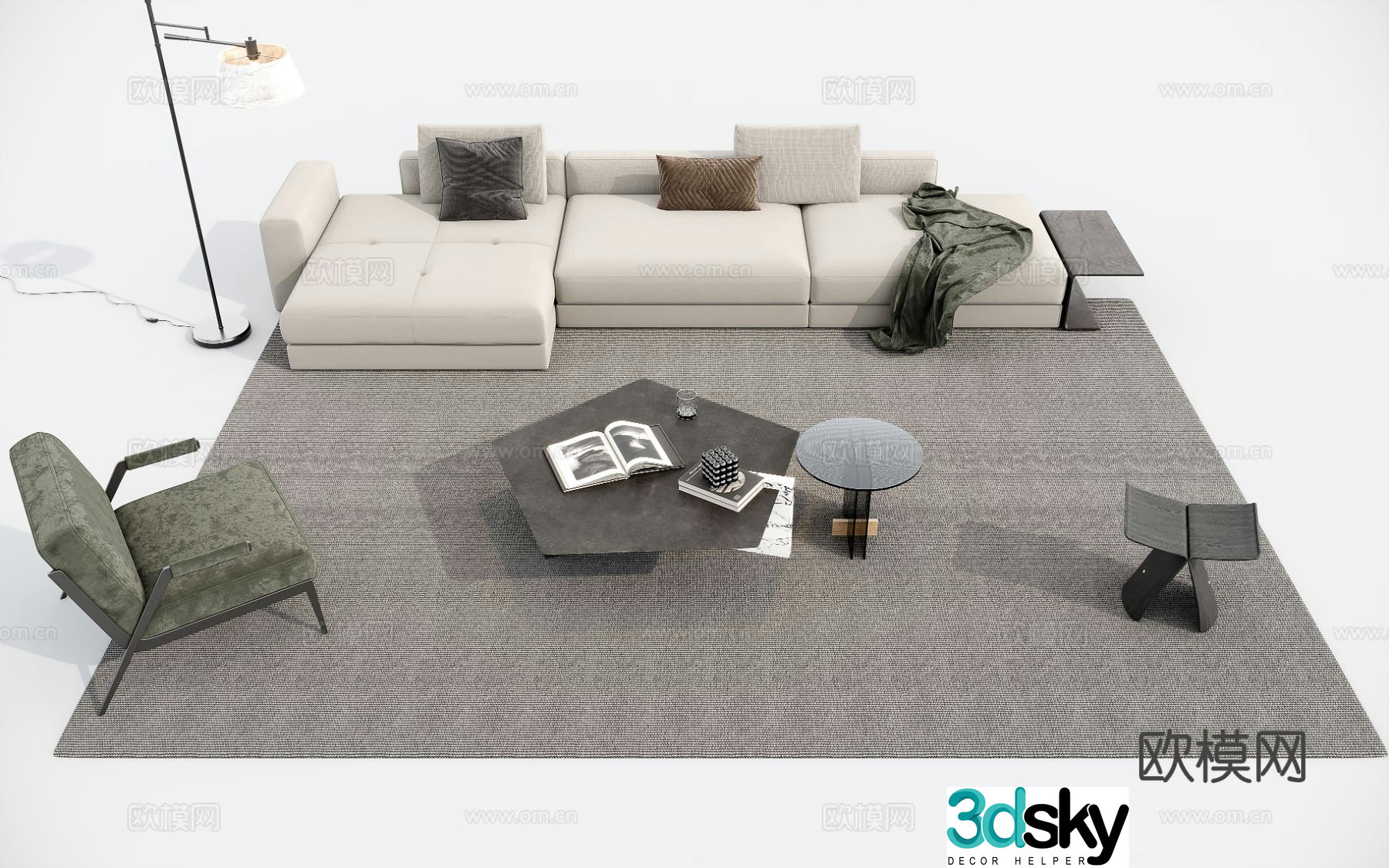 Modern sectional sofa 3d model