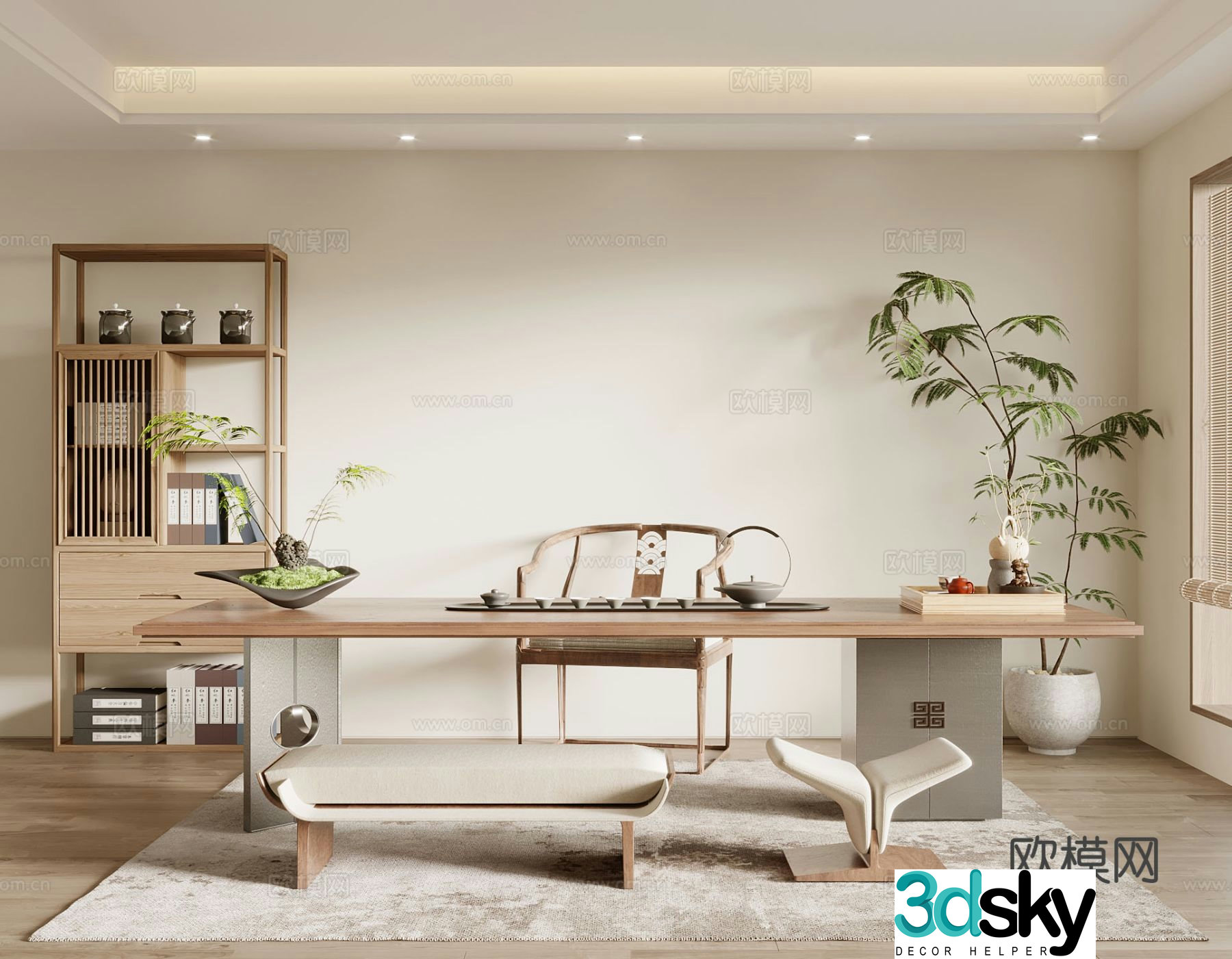 New Chinese tea room 3d model